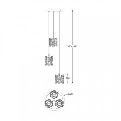 Lampa wisząca FROZE P0509-03D-B5AC Zuma Line