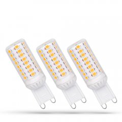 Zestaw x3 żarówek LED G9 4W Premium ściemnialna WW WOJ + 14484 Spectrum